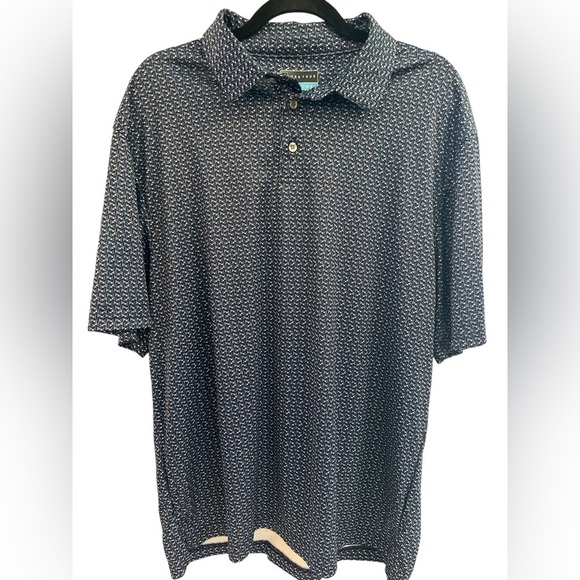 PGA Tour Polo Black and Blue Design Large‎ Excellent - Picture 1 of 3